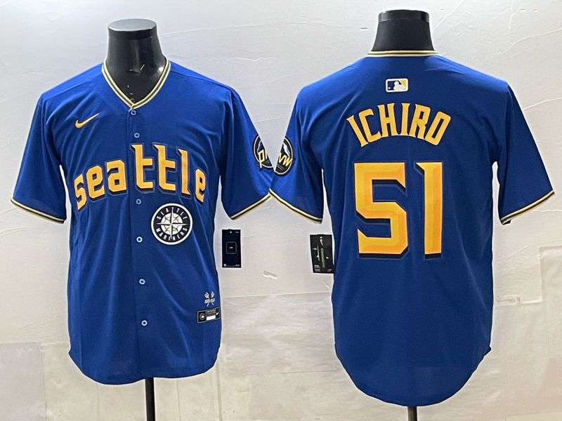 Men Nike 2025 Seattle Mariners #51 Ichiro Blue City Edition MLB Jersey 005